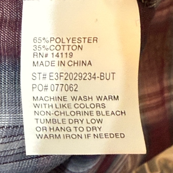 Ely Cattleman Western Shirt Mens XLT gray Blue Plaid Pearl Snap Long Sleeve NWT - Picture 4 of 7